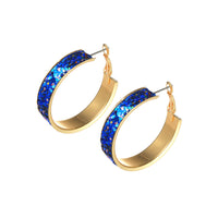 35 mm Glitter Hoop Earrings in 6 Colors (1.5x1.5in)