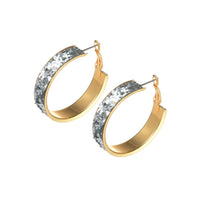 35 mm Glitter Hoop Earrings in 6 Colors (1.5x1.5in)