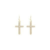 Latin Cross Dangle Earrings (0.63x1.3in)