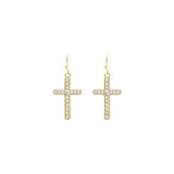 Latin Cross Dangle Earrings (0.63x1.3in)