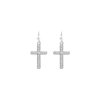 Latin Cross Dangle Earrings (0.63x1.3in)