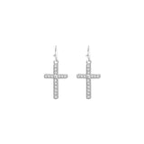 Latin Cross Dangle Earrings (0.63x1.3in)