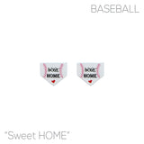 Baseball Home Plate Stud Earrings (0.63x0.63in)