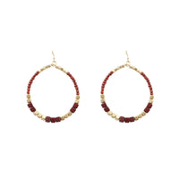 Cube Seed Bead Hoop Earrings in 5 Colors - Beaded, Crystal Avenue (2x3in)