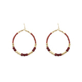 Cube Seed Bead Hoop Earrings in 5 Colors - Beaded, Crystal Avenue (2x3in)