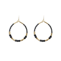 Cube Seed Bead Hoop Earrings in 5 Colors - Beaded, Crystal Avenue (2x3in)