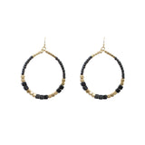 Cube Seed Bead Hoop Earrings in 5 Colors - Beaded, Crystal Avenue (2x3in)