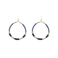 Cube Seed Bead Hoop Earrings in 5 Colors - Beaded, Crystal Avenue (2x3in)