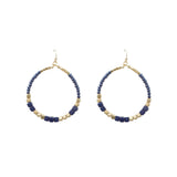 Cube Seed Bead Hoop Earrings in 5 Colors - Beaded, Crystal Avenue (2x3in)