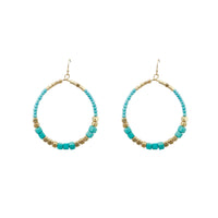 Cube Seed Bead Hoop Earrings in 5 Colors - Beaded, Crystal Avenue (2x3in)
