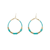 Cube Seed Bead Hoop Earrings in 5 Colors - Beaded, Crystal Avenue (2x3in)