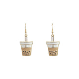 Boba Tea Earrings - Strawberry or Chocolate (0.8x2in)