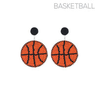 Basketball Seed Bead Earrings - Beaded (2x2.75)