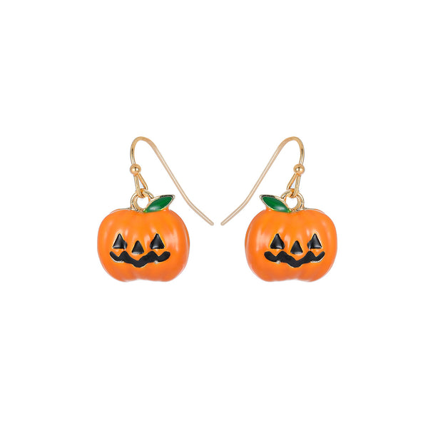 Halloween Pumpkin Dangle Earrings (0.6x0.5in)