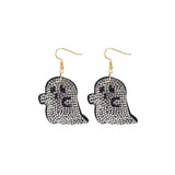Ghost Halloween Themed Cushion Earrings (1.8x1.7in)