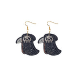 Grim Reaper Halloween Themed Cushion Earrings (1.6x1.8in)