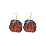 Pumpkin Cushion Crystal Earrings (1.7x1.6in)