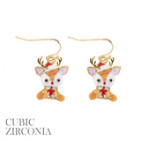Christmas Reindeer Dangle Earrings (0.22x0.63in)