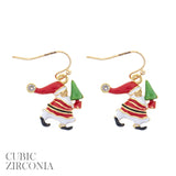Santa Claus Christmas Dangle Earrings (0.77x0.93in)