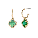 12 mm Clover Open Hoop Earrings (0.45x0.45in)