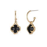 12 mm Clover Open Hoop Earrings (0.45x0.45in)