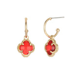 12 mm Clover Open Hoop Earrings (0.45x0.45in)