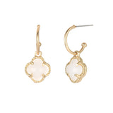 12 mm Clover Open Hoop Earrings (0.45x0.45in)