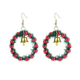 Holiday Bell & Wreath Christmas Themed Earrings (1.83x2.77in)