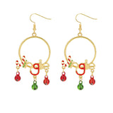 Jingle Bell Christmas Themed Dangle Earrings (1.4x2.75in)