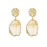 Irregular Hammered Post Earrings - 2 Colors (0.88x2in)