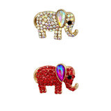 Crystal Elephant Pin Brooch (P1669)(1.25x1in)