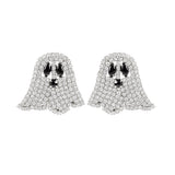Rhinestone Ghost Post Earrings (1.06x0.94in)