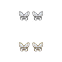 Mother of Pearl Butterfly Stud Post Earrings