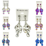 Flamingo Train Style Rhinestone Dangle Earrings - 10 Colors (033682)(1.25x3in)
