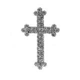 Rhinestone Budded Cross Pin Brooch (1.25x2in)