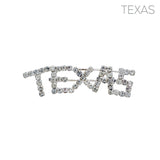 Texas Rhinestone Letter Brooch Pin (1.8x0.5in)