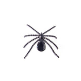 Black Nickel Plated Rhinestone Spider Pin (2.1x1.8in)