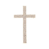 Rhinestone Three Line Cross Brooch Pin (1.6x2.75in)