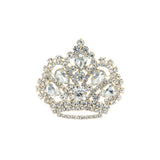 Rhinestone Mixed Shaped Crown Brooch Pin (2x1.75in)