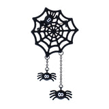 Dangling Spider & Spider Web Brooch (2.5x3in)