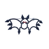 Crystal Halloween Black Bat Pin (2.85x1.45in)