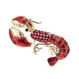Red Epoxy Lobster Brooch Pin (1.85x1in)