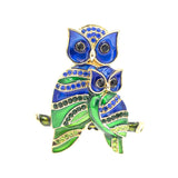 Mom and Baby Owl Brooch Pin (1.9x2.2in)