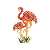 Mom and Baby Flamingo Brooch Pin (1.6x2.6in)