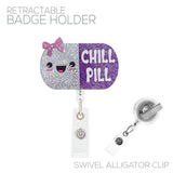 Chill Pill Medical Themed Retractable ID Holder (2.33x3.54in)