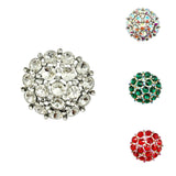 Sparkling Clear Crystal Dome Cluster Brooch (1.75x1.75in)