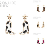 Fur Boots with Star Western Post Earrings (0.9x1.85in)