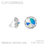 Clip On 15mm Rondel Rivoli Button Dance Earrings - 2 Colors