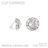 Clip On 15mm Rondel Rivoli Button Dance Earrings - 2 Colors