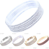 Rhinestone 2mm 5 Strand Elastic Stretch Bracelet - 2 Colors